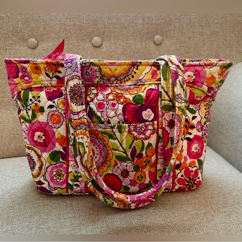 Vera Bradley Small Quilted Tote in Clementine